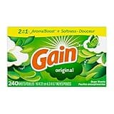 Gain Dryer Sheets, Original Scent Laundry Fabric Softener Sheets with 2-in-1 Aromaboost Plus Softness, 240 Count, Fabric Softener Sheets, Laundry Sheets