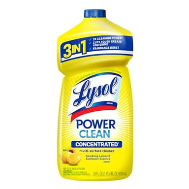 Lysol Power Clean Multi-Surface Cleaner, 2x Concentrated Pour, Sparkling Lemon & Sunflower Essence scent, 28 Fl Oz (Packaging May Vary)