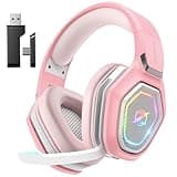 Ozeino 2.4GHz Gaming Headset Wireless with Flip Mic for Ps5, Ps4, PC, Gaming Headphones with USB-A & USB-C Transmitter, 40Hr Battery Bluetooth Headset for Laptop, Mobile, Mac