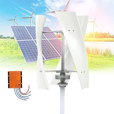 18000W Wind Turbine Generator Kit for Home & Business - Vertical Wind Mill with Controller for Industrial Energy Supply (White, 12V) - Eco-Friendly Power Solution
