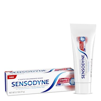 Sensodyne Cavity + Sensitivity Toothpaste, Fluoride Toothpaste for Sensitive Teeth and Cavity Protection, 2.7 oz