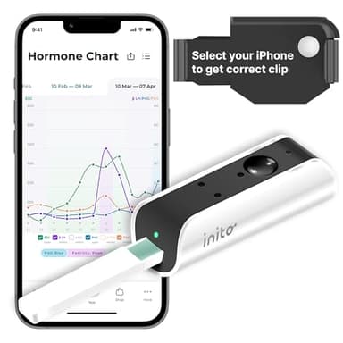 Inito Fertility Monitor & Hormone Tracker for Women | Estrogen, LH, PdG (Urine Metabolite of progesterone), FSH | Track and Confirm Ovulation | Includes 15 Strips (Compatible with iPhone 16 Pro)