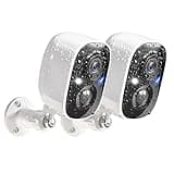 GMK Security Cameras Wireless Outdoor, 2K Color Night Vision AI Motion Detection 2-Way Talk Battery Powered WiFi Home Indoor Camera IP65 Weatherproof Spotlight Siren Alarm Cloud/SD Storage 2-Pack