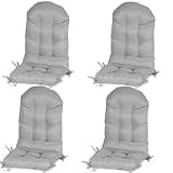 FOOWIN Adirondack Chair Cushion Set of 4, Thickened Patio Chair Cushion, Waterproof & UV-Protected, 41.72×17.71×4.72 Inches Adirondack Rocking Chair Cushion for Indoor and Outdoor, Grey