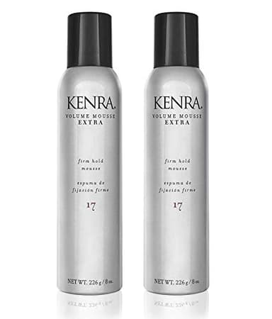 Kenra Volume Mousse Extra 17 | Firm Hold Mousse | Alcohol Free | Non-drying, Non-flaking Lightweight Formula | Tames Frizz & Conditions |Thermal Protection up to 450F| All Hair Types | 8 oz (2-Pack)