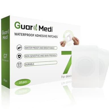 Adhesive Patches for Dexcom G7 – Waterproof CGM Sensor Covers for Swimming, Showering, and Everyday Wear – Hypoallergenic, Transparent & Comfortable