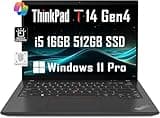 Lenovo ThinkPad T14 Gen 4 Business Laptop (14" FHD+, Intel 10-Core i5-1335U, 16GB RAM, 512GB SSD), Backlit, 2 x Thunderbolt 4, Wi-Fi 6E, Fingerprint Reader, Webcam, Win 11 Pro w/AI Copilot, Black