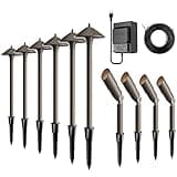 Malibu Low Voltage Landscape Lights Kit Outdoor Pathway Lighting 12V spot Lights 10 Pack with Electrical Wire and Low Voltage Transformer for Outdoor Garden Driveway 8308-9903-10, Bronze