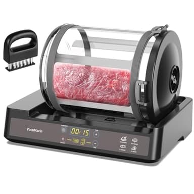 15 Minute Vacuum Tumbler Marinator for Meat Vegetable with Leak Proof Clip and Free Meat Tenderizer
