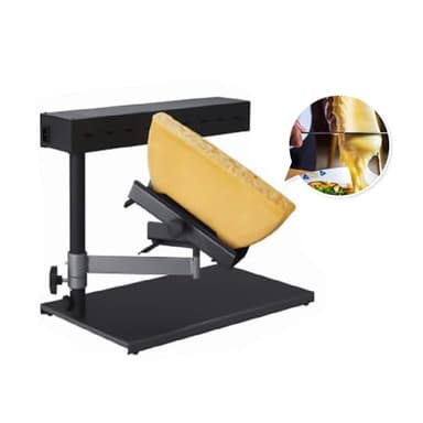 hzexun Commercial Raclette Cheese Melter Electric Raclette Machine Swiss Dish Maker Demi Melting Warmer Adjustable Angle for Half Nacho Cheese Wheel Sliced Cheese