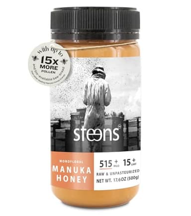 Steens Manuka Honey - MGO 515+ - Pure & Raw 100% Certified UMF 15+ Manuka Honey - Bottled and Sealed in New Zealand - 17.6 oz