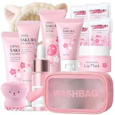 Japan Sakura Skin Care Set For Teens Gift - All In One Set Skin Care For Kids 10 -12- Kids Skin Care Set For Girls Ages 8-12 - Skincare For Girls 10-12 - All In One Teen Skin Care - Hydrating
