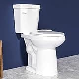 Miuara Tall Toilet 19 Inch - Elongated ADA High Toilet for Seniors, Comfort Bowl Height, Single Flush 1.28 GPF, Two Piece, Floor Mounted, 12” Rough In,Glossy White, for Bathroom