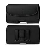 For JitterBug SMART - 6 x 3.1 inch, Premium Leather AGOZ Pouch Case Holster with Belt Clip & Belt Loops