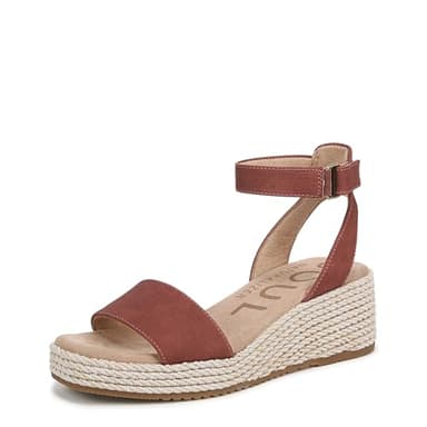 Naturalizer SOUL Women's Gloria Espadrille Wedge Sandal Clay Brown Linen 10 M
