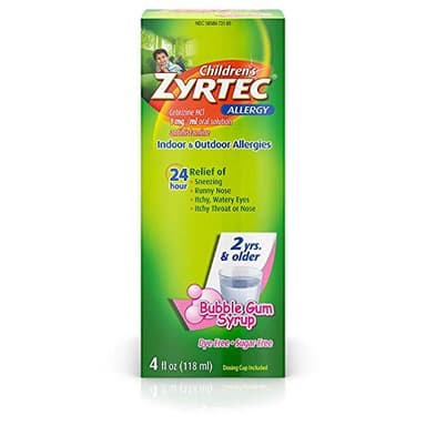 Zyrtec Children's 24 Allergy Syrup Bubble Gum - 4 oz, Pack of 3
