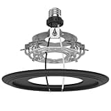 YIIZON R5 and 6 Recessed Can Light Conversion Kit, for Ceiling Light Fixture, Pendant Light, Hanging Light, Ceiling Fan, with 7’¾ Beveled & Flat, Steel, Medallion, Black Finish