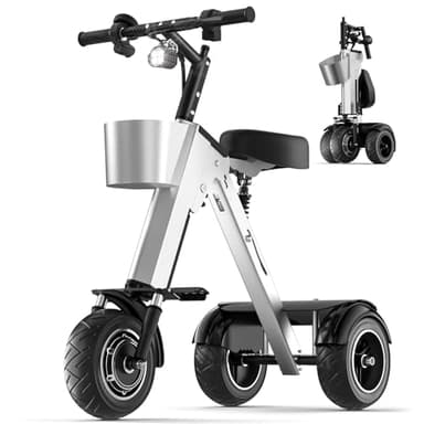 LitoRC Foldable 3 Wheel Electric Scooter with Seat for Adults and Teens Electric Trike with 450W Motor and Removable 36V Battery Upgraded Dual Suspension Perfect for Commuting and Traveling