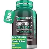 Herbtonics Prostate Support Supplement for Men's Health - Saw Palmetto & Beta Sitosterol Formula with Pumpkin Seed Oil - Promotes Prostate Health & Less Urination - DHT Blocker for Hair - 120 Capsules