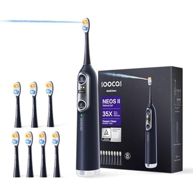 Soocas NEOS II Refresh Set - Electric Toothbrush with Water Flosser, Sonic Electric Toothbrush for Adults, Portable for Travel, Deep Clean for Implants & Braces, Healthier Gums, Dark Violet