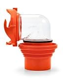 Camco RhinoFlex Clear RV Sewer Hose Elbow with 4-in-1 Adapter - Features a 360-Degree Fitting Rotation and Built-in Gasket for Odor-Tight Protection - Fits 4 Sizes of Dump Station Inlets (39736)