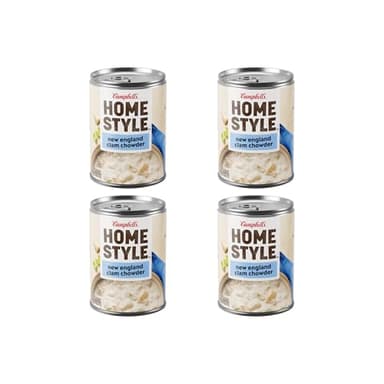 Campbell's Homestyle New England Clam Chowder Soup, 16.3 oz Can (Pack of 4)