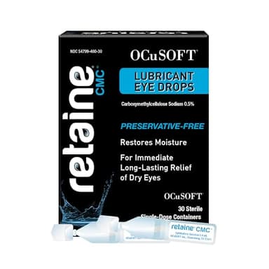 Retaine CMC Preservative-Free Artificial Tears for Long-Lasting Relief of Dry Eyes – Carboxymethylcellulose Sodium 0.5% - 30 Sterile Single-Dose Containers
