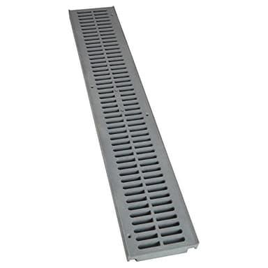 NDS 241-1 Spee-D® Channel Drain Grate, Plastic, 4-1/8-Inch wide X 2-Feet long, for Driveways, Patios, Pool Decks and Commercial Areas, Gray