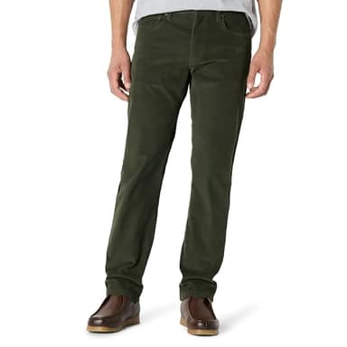 Amazon Essentials Men's Straight Fit 5 Pocket Corduroy Pant, Dark Olive, 34W x 32L