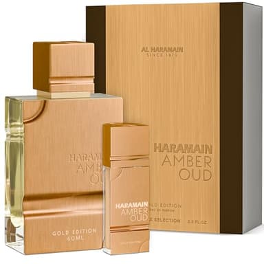 Al Haramain Amber Oud Gold Edition Eau De Parfum Spray 60ml + ATOMIZER – Unisex Perfume Arabian Perfumes for Women & Men – Long-Lasting Sweet Fragrance Arabic Cologne – Men & Women's Gift (2 oz.)