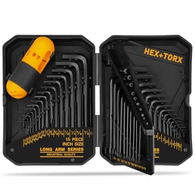 ELEAD Hex Key Allen Wrench Set: 41-Piece Hex and Torx Key Set with Torque Handle, Standard SAE(0.028"-3/8") & Metric(0.7mm-10mm) & Torx(T9-T50) in Storage Case, Heat Treated Chrome Vanadium Steel