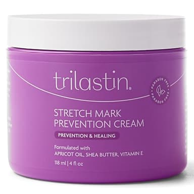 Trilastin Stretch Mark Cream for Pregnancy – Hydrating Belly Cream for Pregnant Women- Shea Butter & Vitamin E, Paraben Free, No Added Fragrances - Maternity Body Lotion for Belly, Hips, Thighs – 4 oz