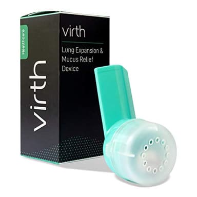 Mucus Relief Device by Virth - Breathing Exercise Device - Clear Lungs - Flutter Valve Lung Exerciser Device - Lung Cleanse & Breathing Treatment - Health & Wellness Device - Enhanced Comfort