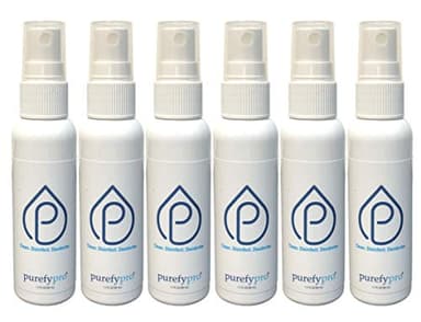 Purefypro Disinfectant Spray (1.7oz, 6 Pack) - No Rinse. No Residue. Kills 99.9999% Norovirus, HIV, Hepatitis, Flu, Monkeypox Virus, and Fungi, MRSA VRE, Drug Resistant Germs. (On The Go)