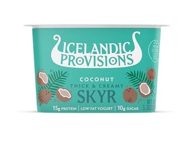Icelandic Provisions 5.3oz Traditional Skyr Yogurt, Coconut, Icelandic Cultured Dairy Product With 15g Protein Per Serving | Thick & Creamy Texture | More Protein & Less Sugar Than Yogurt