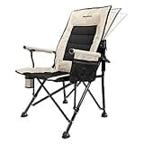REALEAD Oversized Camping Chairs - Heavy Duty Folding Chair for Outside Support 400 LBS - Padded High Back Camp Chair with Lumbar Back Support - Portable Outdoor Lawn Chairs