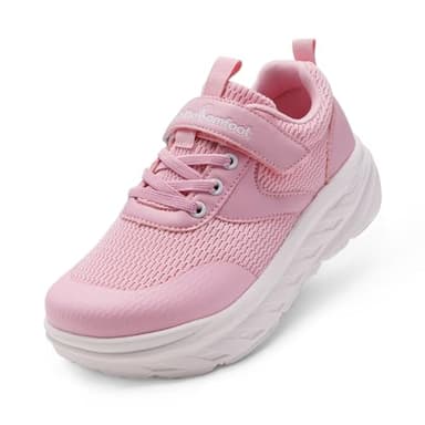 Boys Girls Kids Diabetic Wide Orthopedic Walking Shoes: Fit High Arch Flat Feet Orthotic Outdoor Tennis Shoes, Supportive Casual Standing Plantar Fasciitis Pain Relief Sneakers Pink Little Kid 3