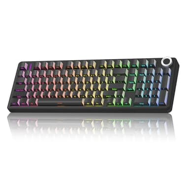 AULA F99 Pro Wireless Mechanical Keyboard-Silent Version,BT5.0/2.4GHz/USB-C Hot Swappable Custom Keyboard,Gasket Structure,Pre-lubed Linear Switches RGB Backlit Computer Gaming Keyboards,Black