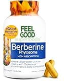 Feelgood Superfoods Berberine - High Absorption - 2200mg Equivalent - Herbal Supplement - Lower Blood Glucose - Helps Cholesterol - 60 Capsules