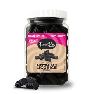 Darrell Lea Bulk Australian Licorice, Non-GMO, No Palm Oil, No High Fructose Corn Syrup, Soft & Chewy Licorice Candy, Made in Australia (3 Pound Bulk Tub, Original)