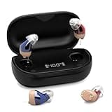 Hearing Aids for Seniors with Hearing loss, Rechargeable Hearing Aids Into Ear with Noise Cancellation, Digital Comfort Fit Hearing Devices with Superior Sound Quality, Volume Control, Super-mini