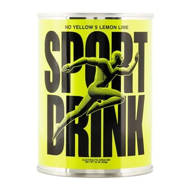 SPORT DRINK Electrolyte Powder, No Yellow 5 Lemon Lime, 30 Servings, Baja Gold™ Mineral Sea Salt, Magnesium Glycinate, No Fake Sugar, No Maltodextrin, No Artificial Dyes, Real Fruit Hydration Supplement (16oz/450g)