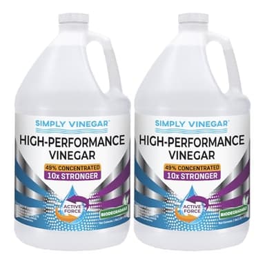 Simply Vinegar Industrial Strength 49% Vinegar – High-Performance Concentrated Cleaner for Home, Garden, Driveways & More – Biodegradable & Bleach-Free (Not for Food Use) - 128 oz (Pack of 2)