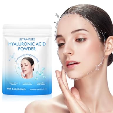 Hyaluronic Acid Powder for Skin (3.52 oz) - 100% Pure Hyaluronic Acid Powder, DIY Organic Hydrating Serum & Anti-Aging Ingredient, 1 Scoop = 1 Bottle of Essence