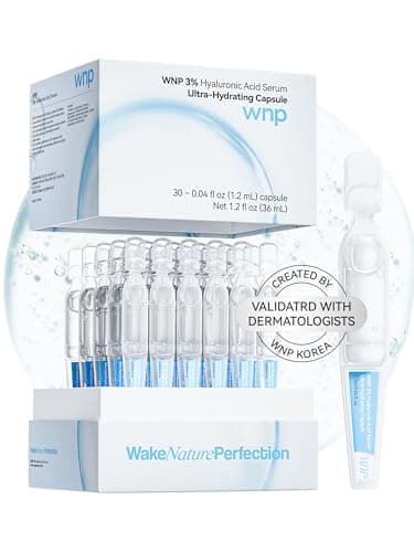 WNP Hyaluronic Acid Serum 3% for Face with 4D Multi-Layer Hydration | Ultra Hydrating Anti-Aging Serum | Moisturizer for Dry & Sensitive Skin | Pre-Makeup Skincare | Single-Use Vials 30PCS