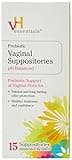 VH Essentials Prebiotic Vaginal Suppositories, 15 Count