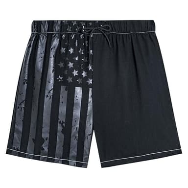 Dissolving Swim Trunks Prank Shorts Funny Gift for Brother Boyfriend Bachelor Beach Party in The Swimming Pool(Flag Black,Large)
