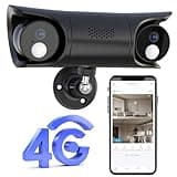 4G LTE Cellular Security Camera Wireless Indoor, No WiFi Security Camera, Dual 90° Pan/Tilt Cam for Baby Monitor, Dual View, Night Vision, Buil-in SIM Card, 20 Day Standby Battery, Human/Motion Detect