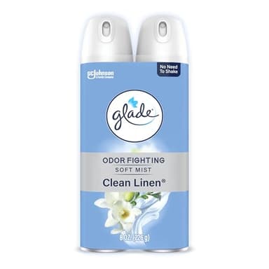 Glade Air Freshener Room Spray, Clean Linen Scent, Odor Fighting to Deliver Long Lasting Freshness, 8 Oz, 2 Count
