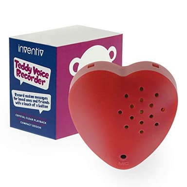 1 Pack, Inventiv 60 Second Voice Sound Recorder Module for Plush Toy, Stuffed Teddy Bear Animal Recordable Heart, Record Custom Messages (Red)